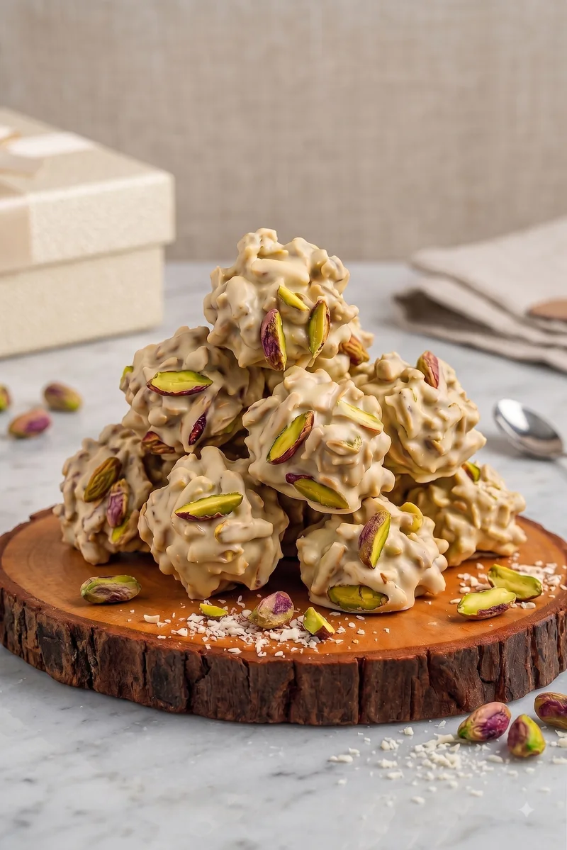 White Chocolate and Pistachio Rochers, Moi Doughssier